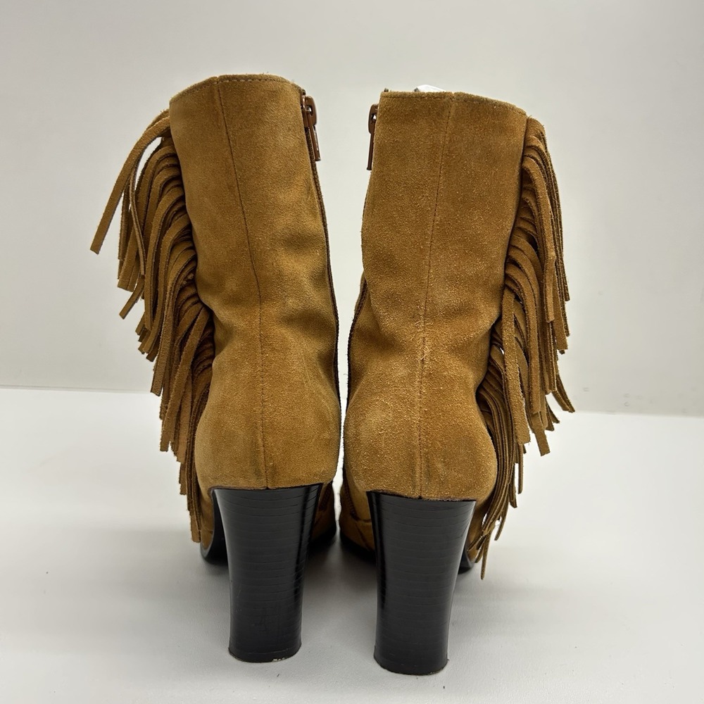 Predictions Suede Fringe Western Boots Vintage Y2K Boho Festival Heeled Size 6 - Picture 10 of 16